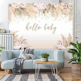 Load image into Gallery viewer, Lofaris Boho Hello Baby Theme Pink Floral Shower Backdrop