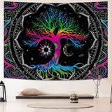 Load image into Gallery viewer, Lofaris Boho Psychedelic Abstract Mandala Pattern Wall Tapestry
