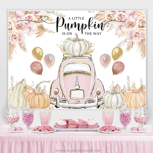 Lofaris Boho Punpkin And Glitter Balloons Baby Shower Backdrop
