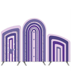 Lofaris Boho Rainbow Theme Purple Love Arch Backdrop Kit