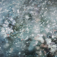 Lofaris Bokeh Light Blue Winter Snowflake Theme Photography Backdrop