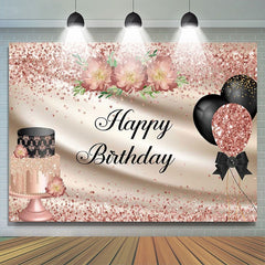 Lofaris Bokeh pink balloon birthday cake diy backdrop