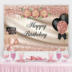 Lofaris Bokeh pink balloon birthday cake diy backdrop