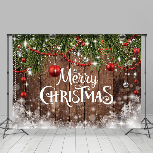 Lofaris Bokeh Snowflake Wooden Christmas Ball Holiday Backdrop