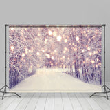 Load image into Gallery viewer, Lofaris Bokeh White Snowy Way In The Forest Winter Backdrop