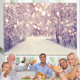 Load image into Gallery viewer, Lofaris Bokeh White Snowy Way In The Forest Winter Backdrop