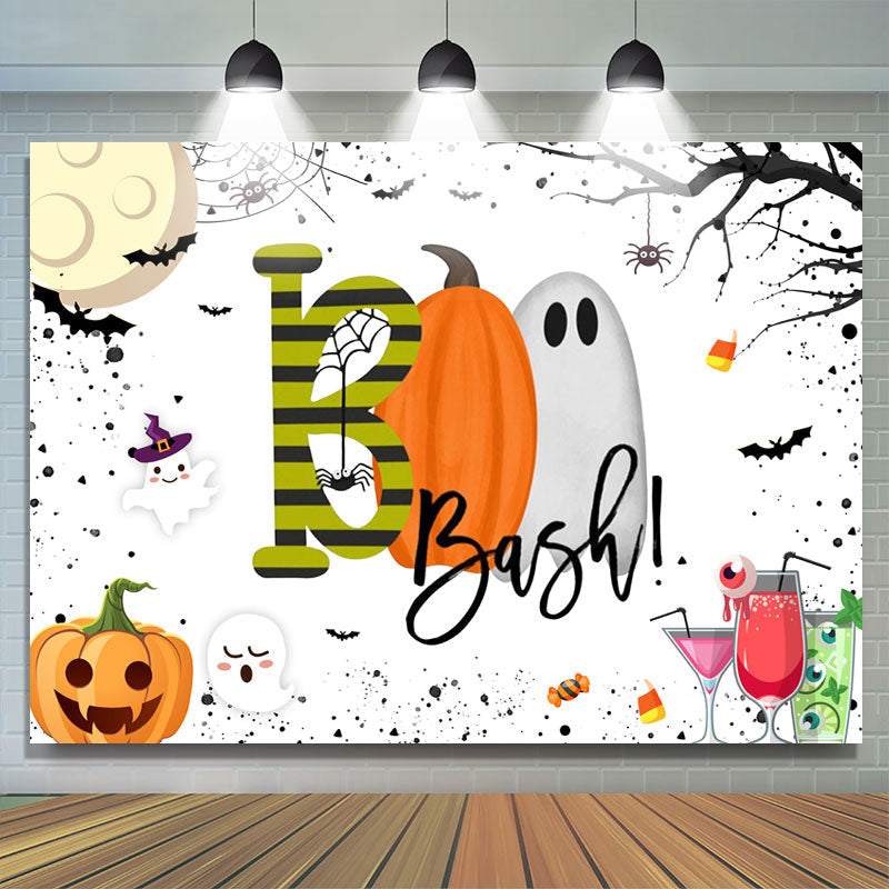 Lofaris Boo Bash! Pumpkin Cocktail Halloween theme Backdrop