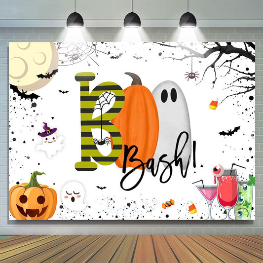 Lofaris Boo Bash! Pumpkin Cocktail Halloween theme Backdrop