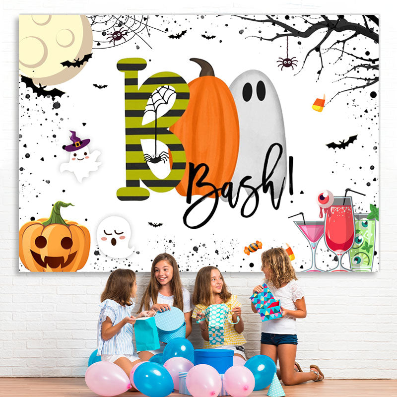 Lofaris Boo Bash! Pumpkin Cocktail Halloween theme Backdrop