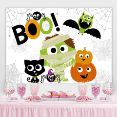 Lofaris Boo! Cute Zombies and Ghosts Halloween Party Backdrop