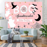 Load image into Gallery viewer, Lofaris BOO pink Halloween party birthday photo booth backdrop