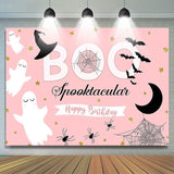 Load image into Gallery viewer, Lofaris BOO pink Halloween party birthday photo booth backdrop