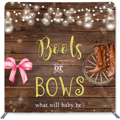 Lofaris Boots Or Bows Double-Sided Backdrop for Baby Shower