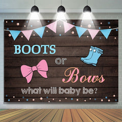 Lofaris Boots or Bows Gender Reveal Backdrop for Baby Shower