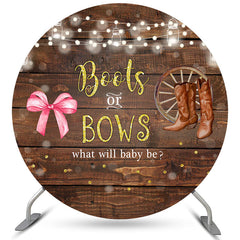 Lofaris Boots Or Bows Round Gender Reveal Baby Shower Backdrop