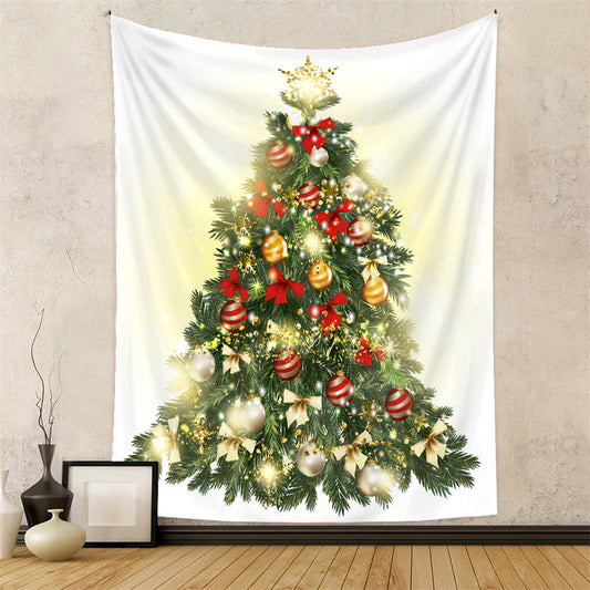 Lofaris Bow Tie Christmas Tree Balls Glitter Wall Tapestry