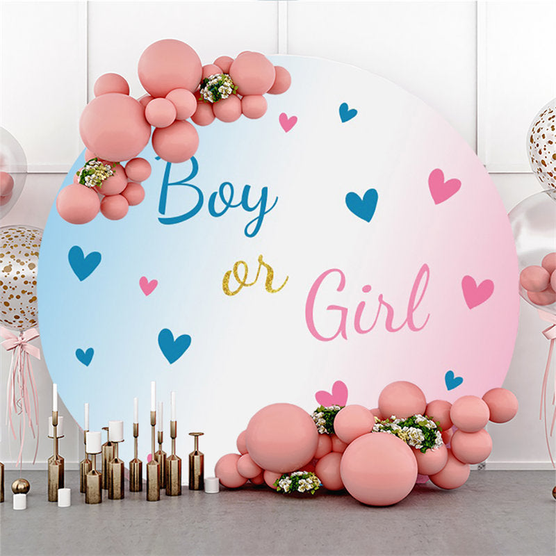 Lofaris Boy Or Girl Blue Pink Love Baby Shower Circle Backdrop