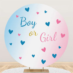 Lofaris Boy Or Girl Blue Pink Love Baby Shower Circle Backdrop