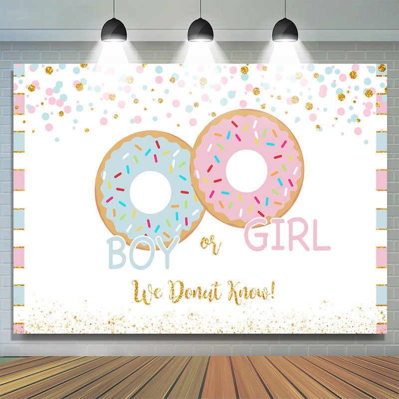 Lofaris Cute Donut Glitter Baby Shower Party Backdrop