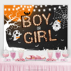 Lofaris Boy Or Girl Halloween Theme Gender Reveal Backdrop