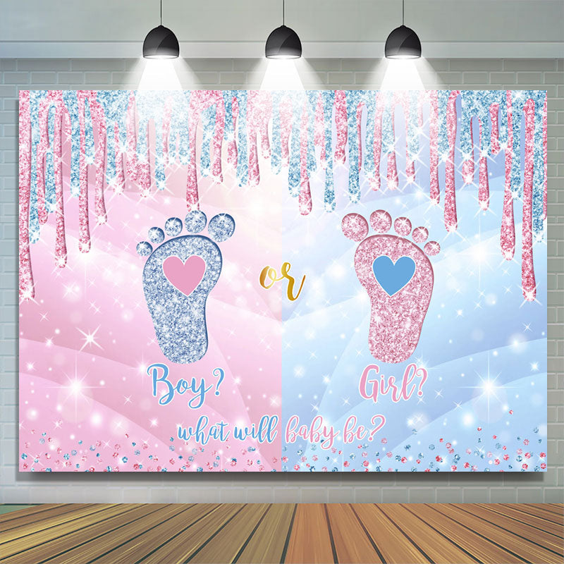 Lofaris Cute Pink and Blue Bokeh Baby Shower Backdrop