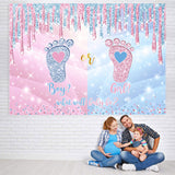 Load image into Gallery viewer, Lofaris Cute Pink and Blue Bokeh Baby Shower Backdrop