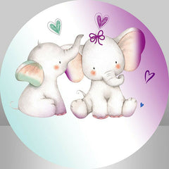 Lofaris Cute Round Elephant Baby Shower Backdrop Kit