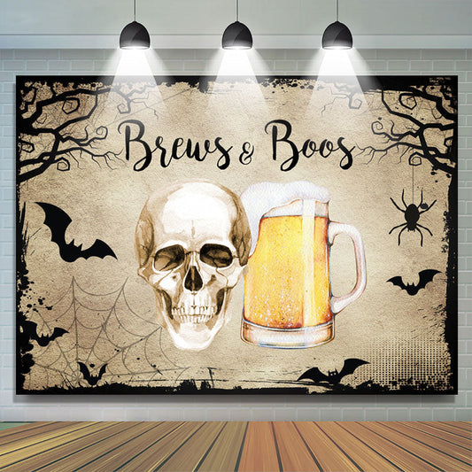 Lofaris Brews And Boos Halloween Theme Baby Shower Backdrop