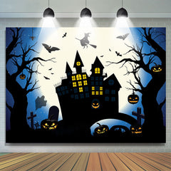 Lofaris Bright Moon Night Black Halloween Castle Theme Backdrop