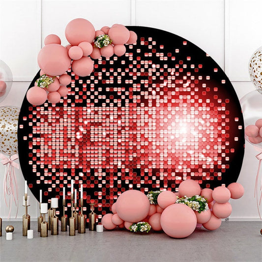 Lofaris Bright Pink Bokeh Round Black Happy Birthday Backdrop