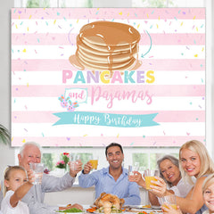 Lofaris Browen Pancakes And Pink Birthday Backdrop For Girl