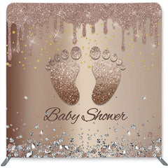 Lofaris Brown Footprint Double-Sided Backdrop for Baby Shower