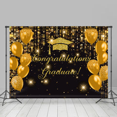Lofaris Brown Glitter Balloon Congratulation Grad Backdrop