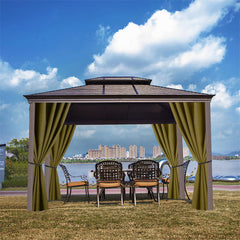 Lofaris Coffee Waterproof Grommet Top Outdoor Curtains for Cabana