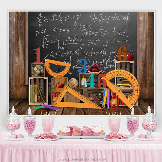Lofaris Brown Wood And Blackboard Back To School Backdrops