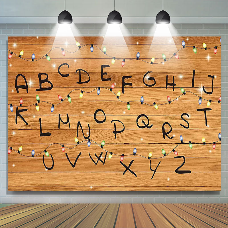 Custom Letters For Backdrop Brown Wood And Colourful String Letter Birthday Backdrop