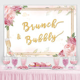 Load image into Gallery viewer, Lofaris Brunch and Bubbly Golden Pink Backdrop for Girl