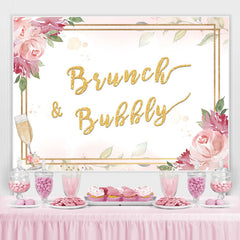 Lofaris Brunch and Bubbly Golden Pink Backdrop for Girl