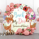 Load image into Gallery viewer, Lofaris Buck Or Doe Soon We Will Know Baby Shower Round Backdrop