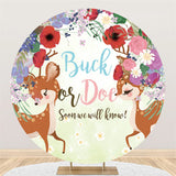 Load image into Gallery viewer, Lofaris Buck Or Doe Soon We Will Know Baby Shower Round Backdrop