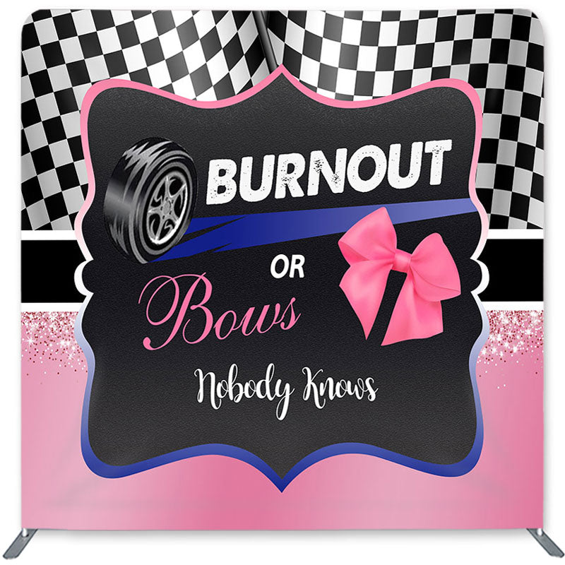 Lofaris Burnout Or Bows Double-Sided Backdrop for Baby Shower