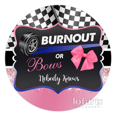 Lofaris Burnout Or Bows Round Black Pink Baby Shower Backdrop