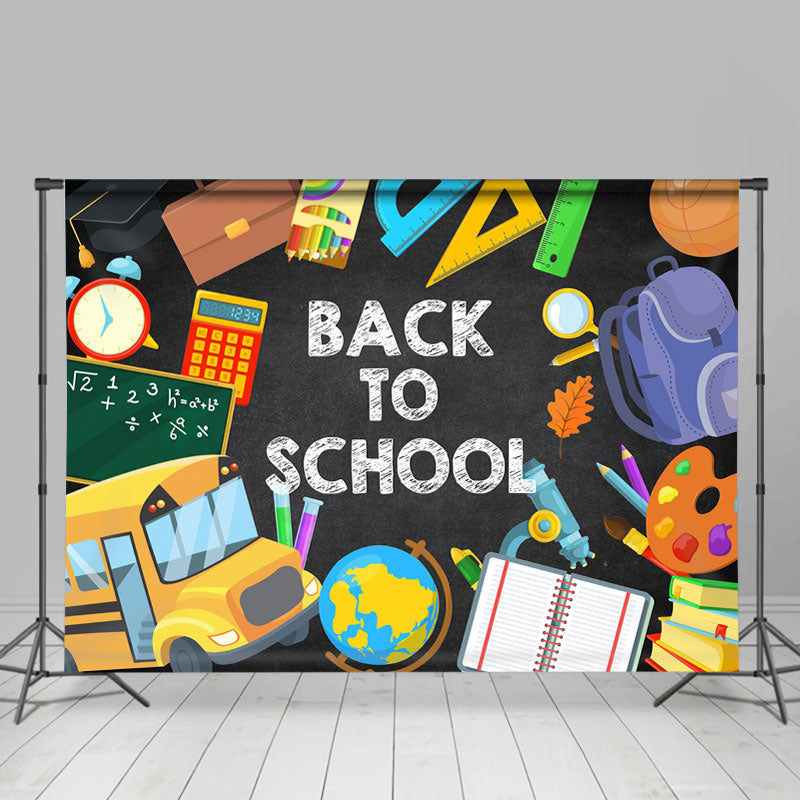 Lofaris Bus and student stationery Back to School Backdrop