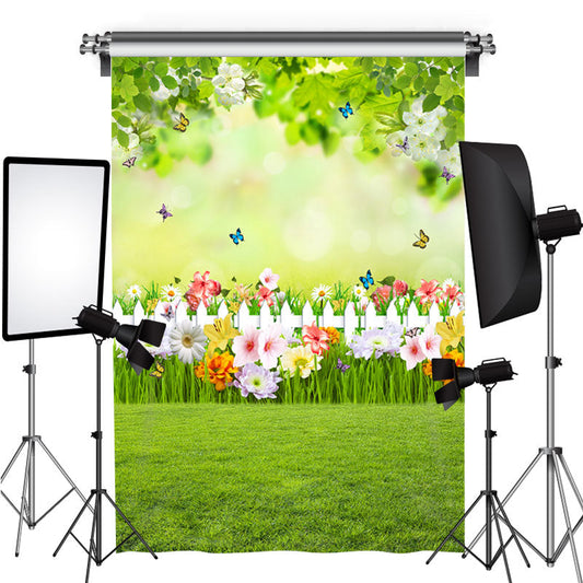 Lofaris Butterfly And Grassland Theme Baby Shower Backdrop