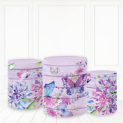 Lofaris Butterfly In Blossoms Plinth Cover Purple Cake Table