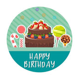 Load image into Gallery viewer, Lofaris Cake And Candy Green Round Happy Birthday Backdrop