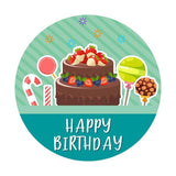 Load image into Gallery viewer, Lofaris Cake And Candy Green Round Happy Birthday Backdrop