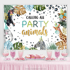 Lofaris Calling All Party Animals Birthday Backdrop For Kids