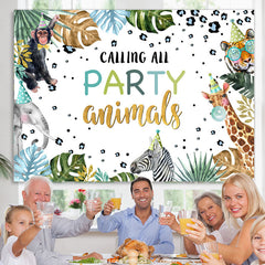 Lofaris Calling All Party Animals Birthday Backdrop For Kids