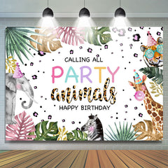 Lofaris Calling All Party Animals Happy Birthday Backdrop